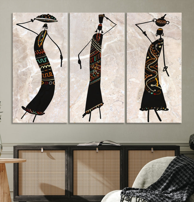 African Women Canvas Wall Art Print for Living Room or Office Decor