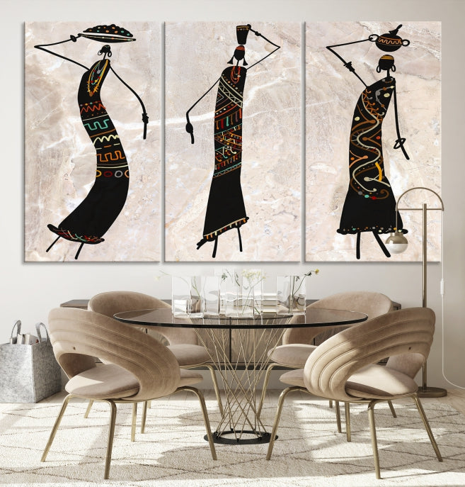 African Women Canvas Wall Art Print for Living Room or Office Decor