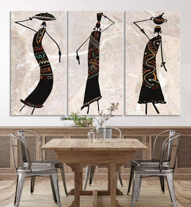 African Women Canvas Wall Art Print for Living Room or Office Decor