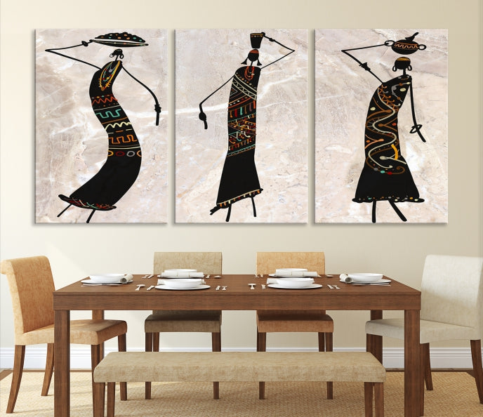 African Women Canvas Wall Art Print for Living Room or Office Decor