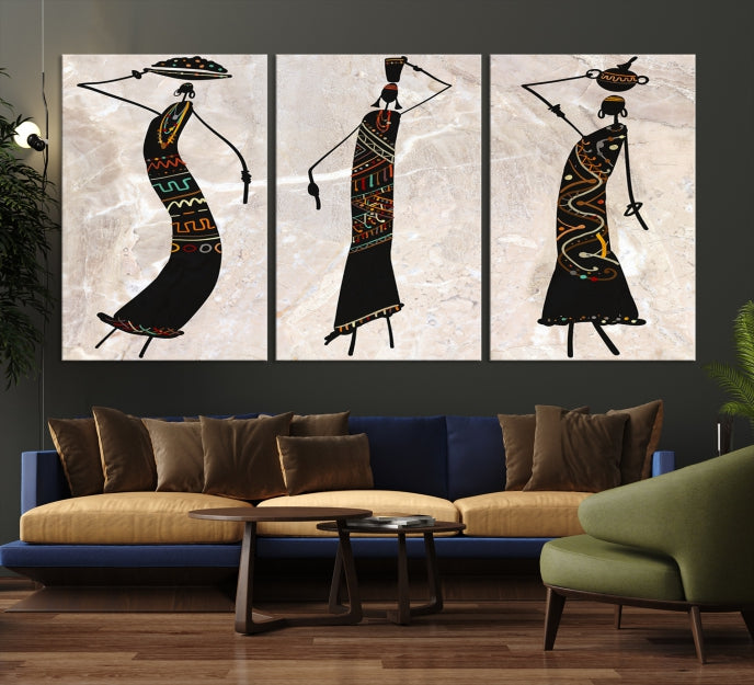 African Women Canvas Wall Art Print for Living Room or Office Decor