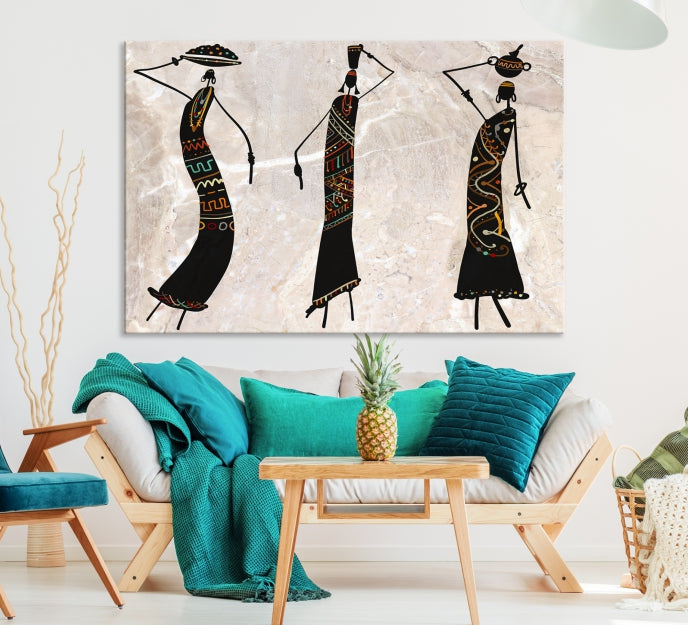 African Women Canvas Wall Art Print for Living Room or Office Decor