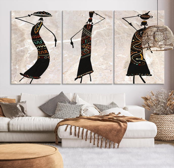 African Women Canvas Wall Art Print for Living Room or Office Decor