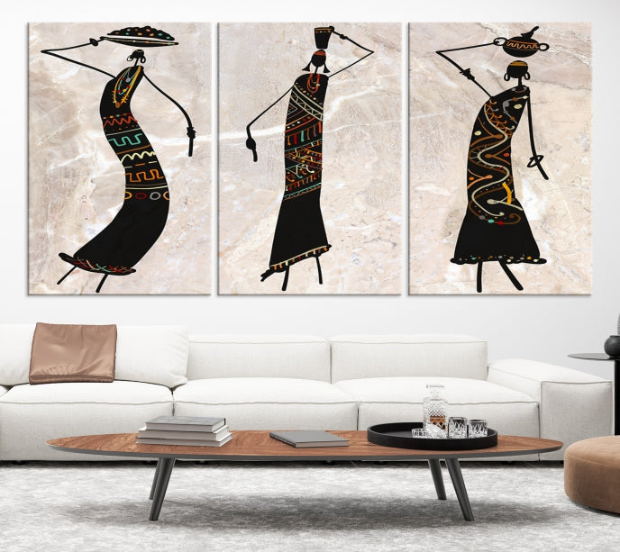 African Women Canvas Wall Art Print for Living Room or Office Decor