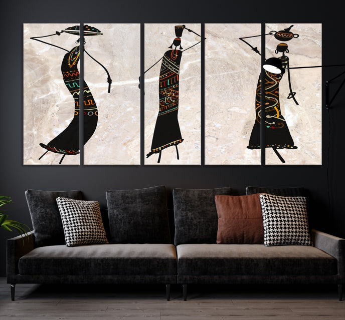 African Women Canvas Wall Art Print for Living Room or Office Decor