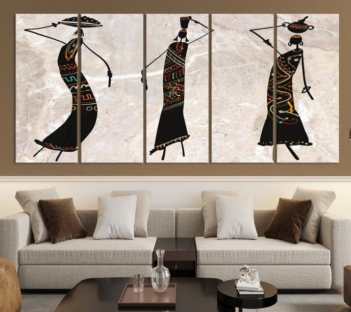 African Women Canvas Wall Art Print for Living Room or Office Decor