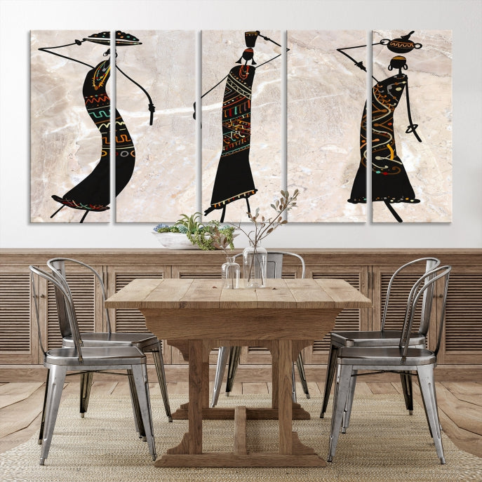 African Women Canvas Wall Art Print for Living Room or Office Decor