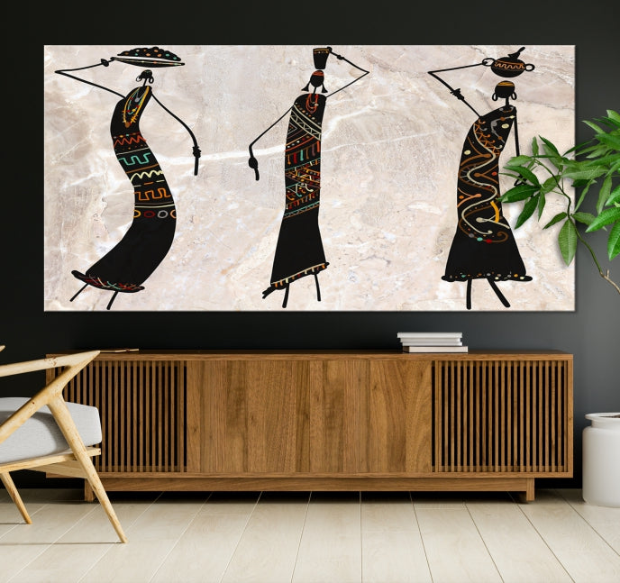 African Women Canvas Wall Art Print for Living Room or Office Decor