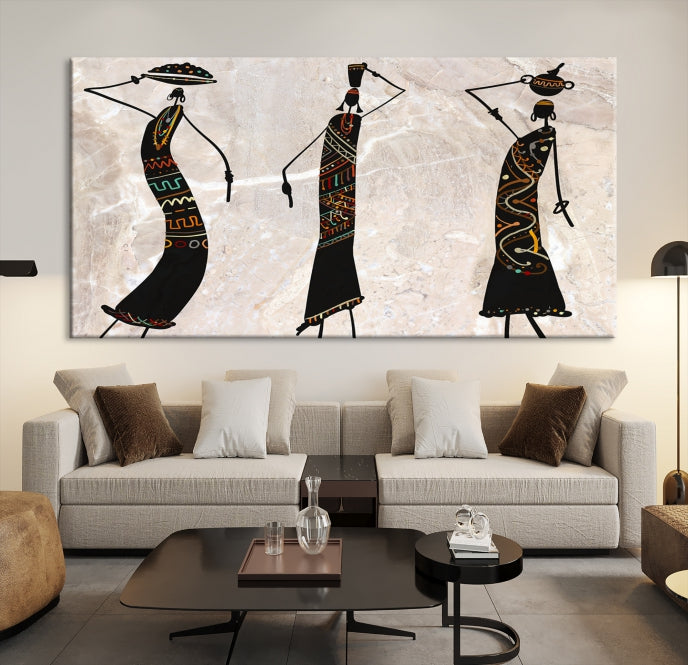 African Women Canvas Wall Art Print for Living Room or Office Decor