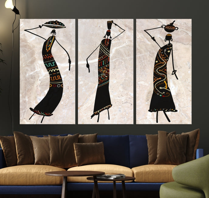 African Women Canvas Wall Art Print for Living Room or Office Decor