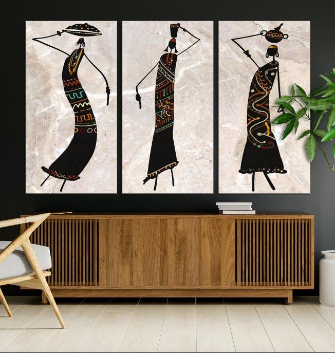 African Women Canvas Wall Art Print for Living Room or Office Decor