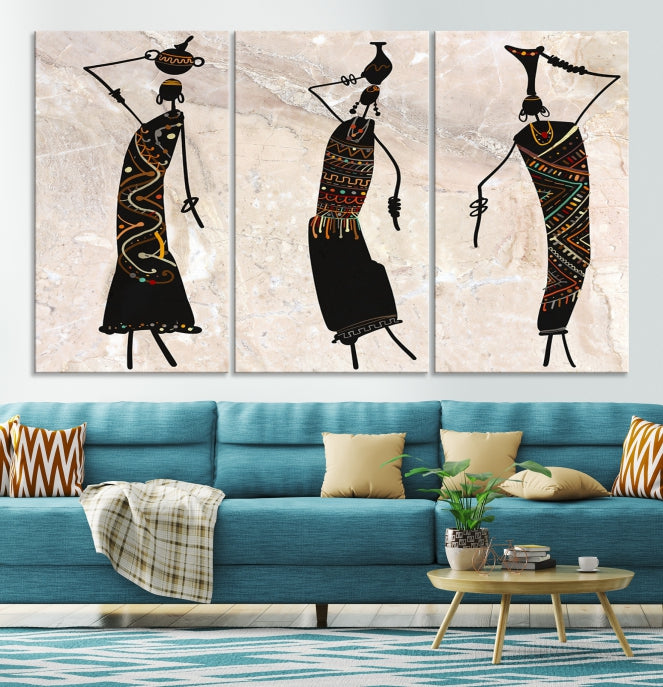 African Women Canvas Wall Art Print Modern Home Decor