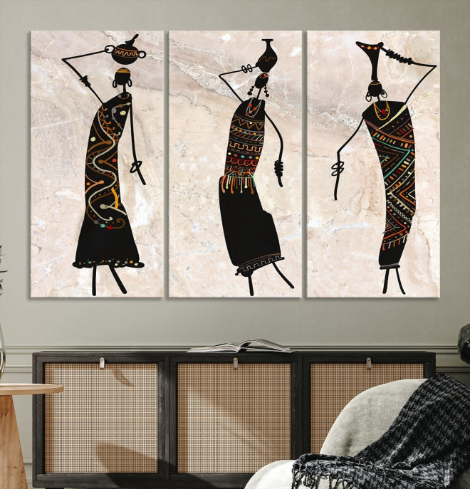 African Women Canvas Wall Art Print Modern Home Decor