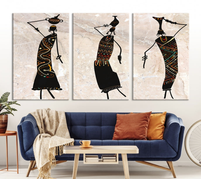 African Women Canvas Wall Art Print Modern Home Decor