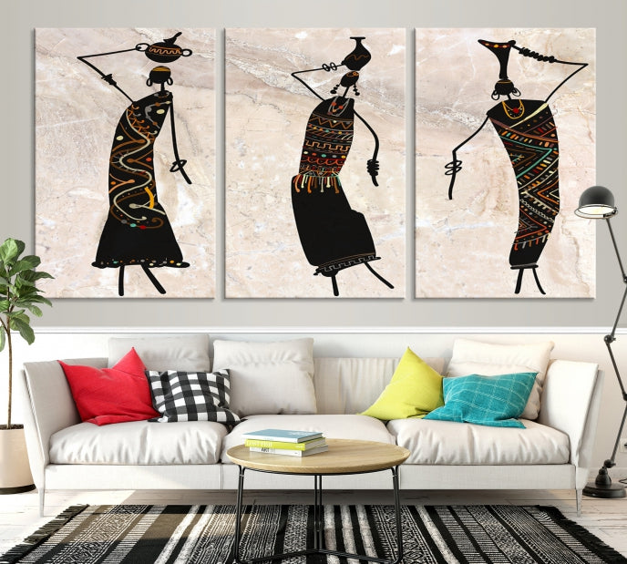 African Women Canvas Wall Art Print Modern Home Decor