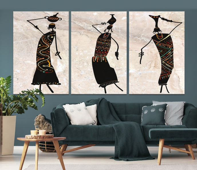 African Women Canvas Wall Art Print Modern Home Decor