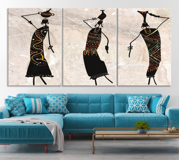 African Women Canvas Wall Art Print Modern Home Decor