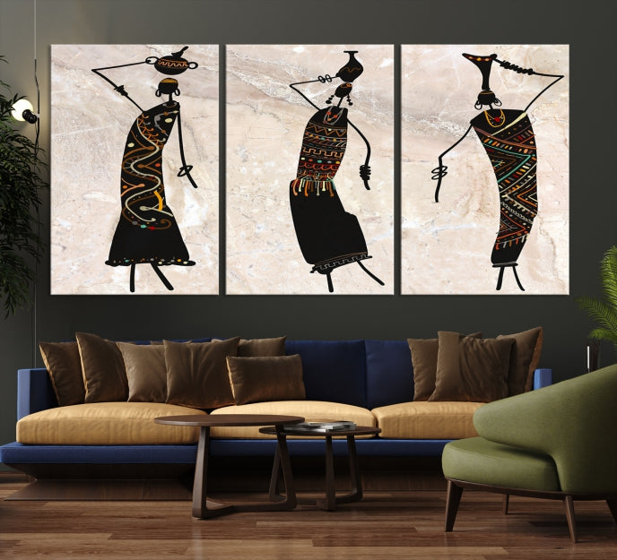 African Women Canvas Wall Art Print Modern Home Decor