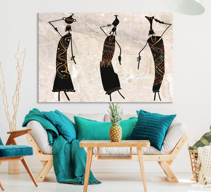 African Women Canvas Wall Art Print Modern Home Decor