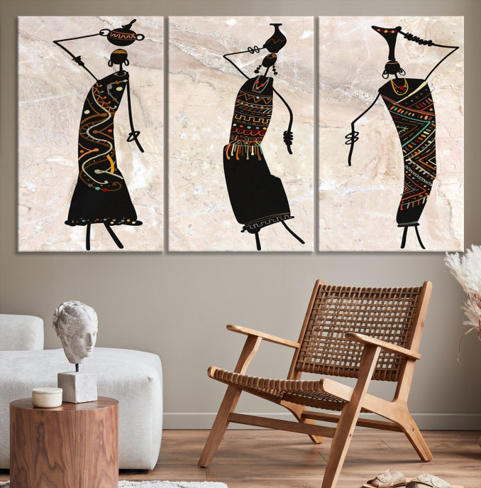 African Women Canvas Wall Art Print Modern Home Decor