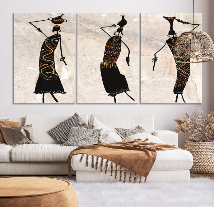 African Women Canvas Wall Art Print Modern Home Decor