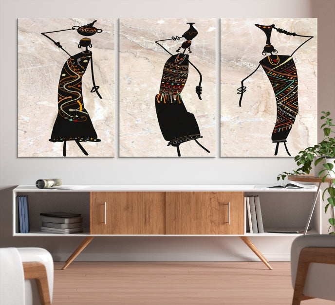 African Women Canvas Wall Art Print Modern Home Decor