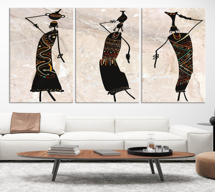 African Women Canvas Wall Art Print Modern Home Decor