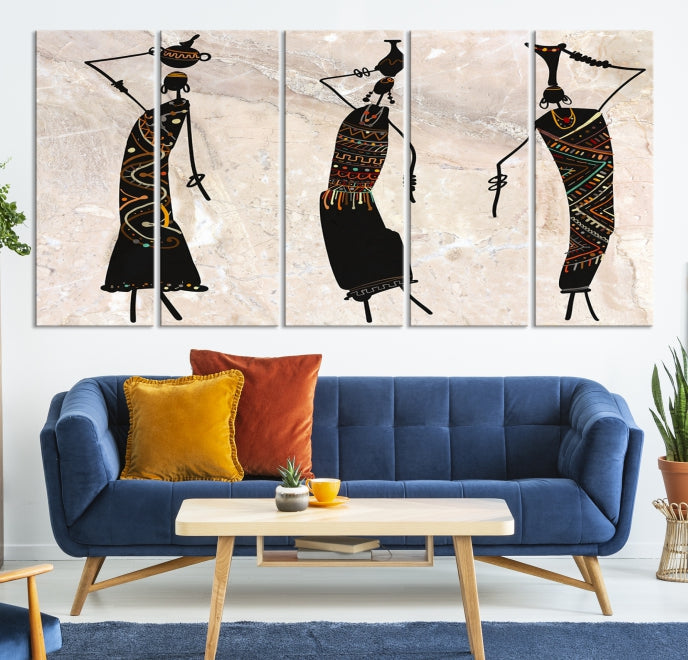 African Women Canvas Wall Art Print Modern Home Decor