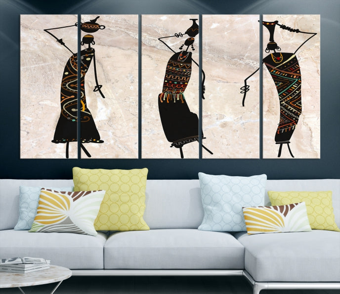 African Women Canvas Wall Art Print Modern Home Decor