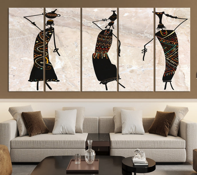 African Women Canvas Wall Art Print Modern Home Decor