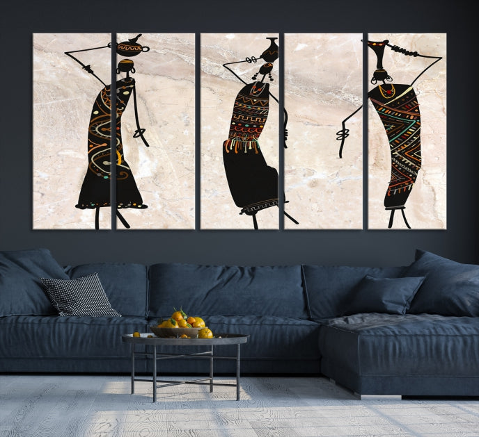 African Women Canvas Wall Art Print Modern Home Decor