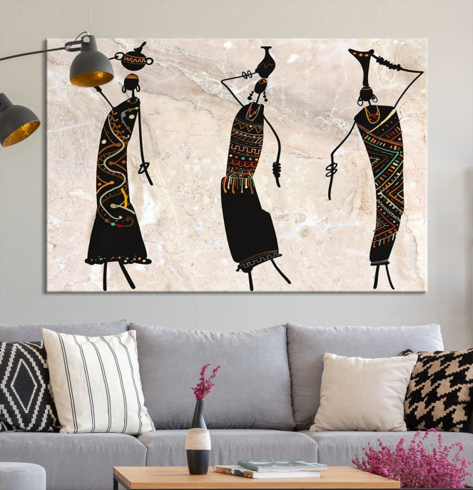 African Women Canvas Wall Art Print Modern Home Decor