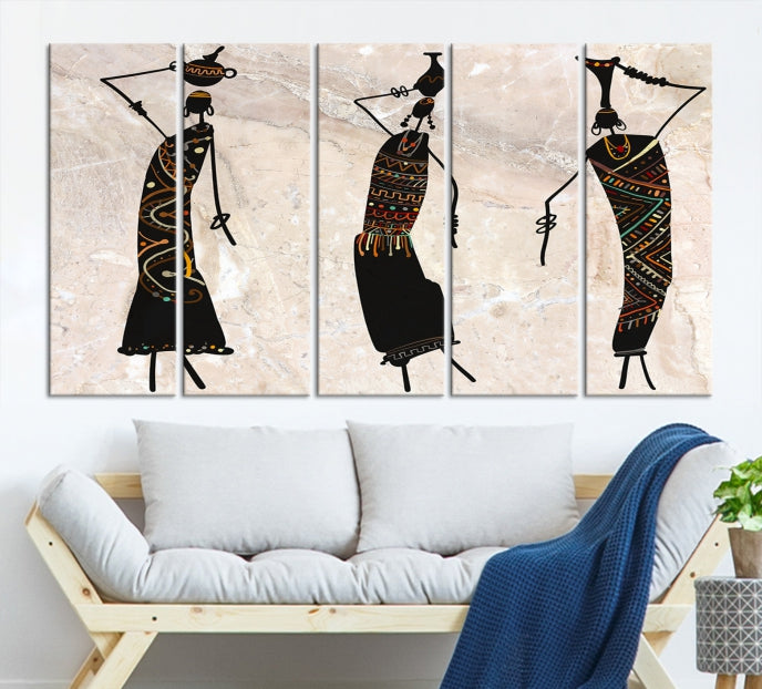 African Women Canvas Wall Art Print Modern Home Decor