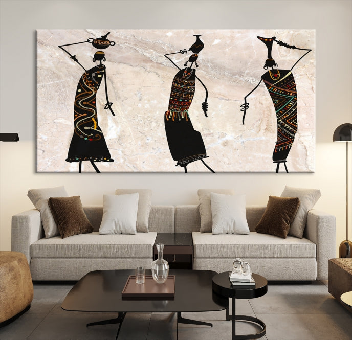 African Women Canvas Wall Art Print Modern Home Decor