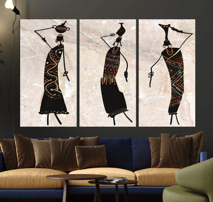 African Women Canvas Wall Art Print Modern Home Decor