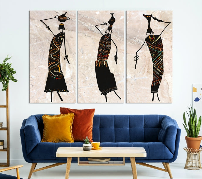 African Women Canvas Wall Art Print Modern Home Decor