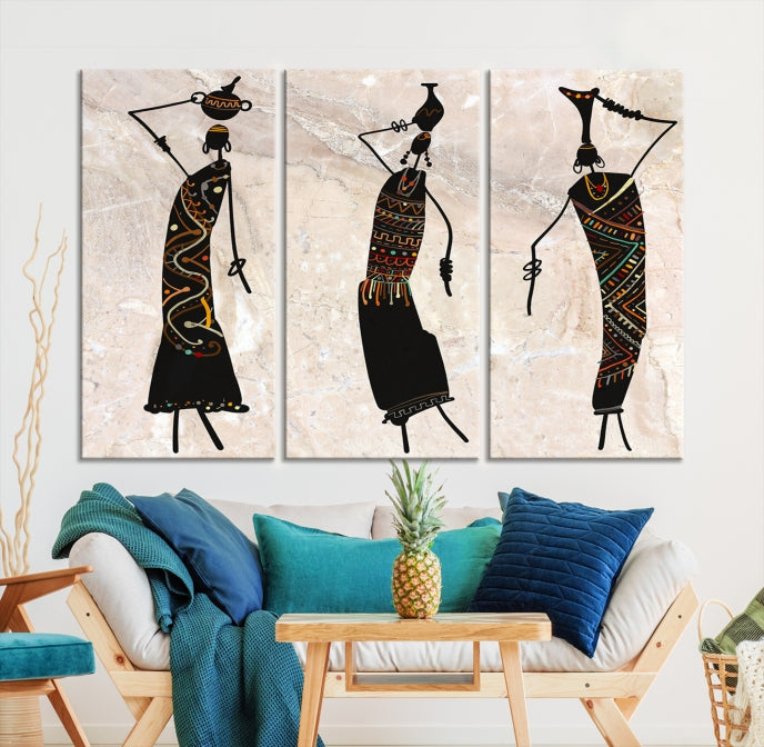 African Women Canvas Wall Art Print Modern Home Decor