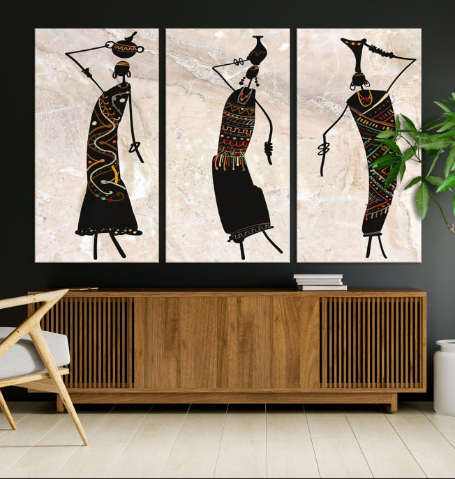 African Women Canvas Wall Art Print Modern Home Decor