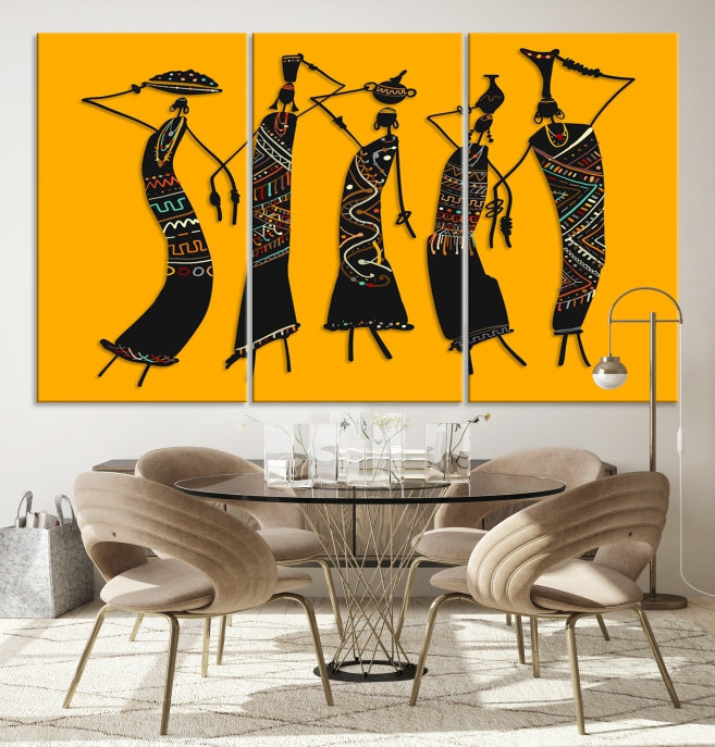 African Women Wall Art Framed Canvas Print