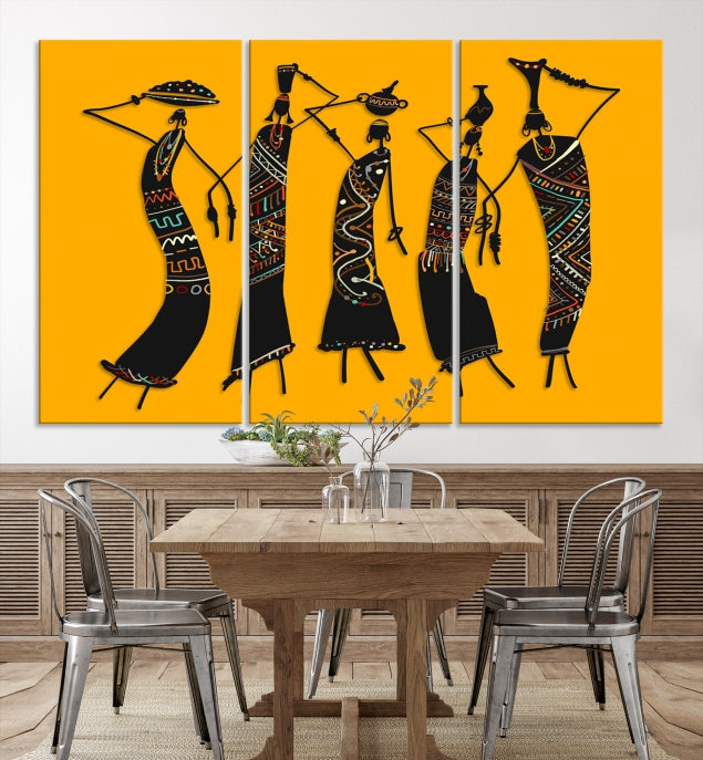 African Women Wall Art Framed Canvas Print