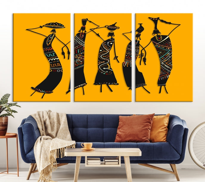 African Women Wall Art Framed Canvas Print