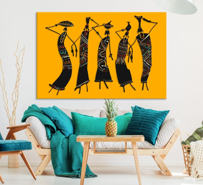 African Women Wall Art Framed Canvas Print