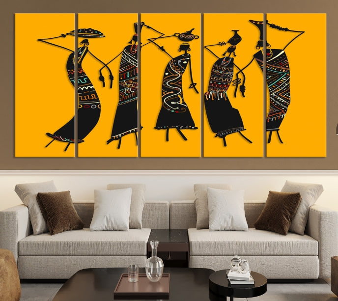 African Women Wall Art Framed Canvas Print