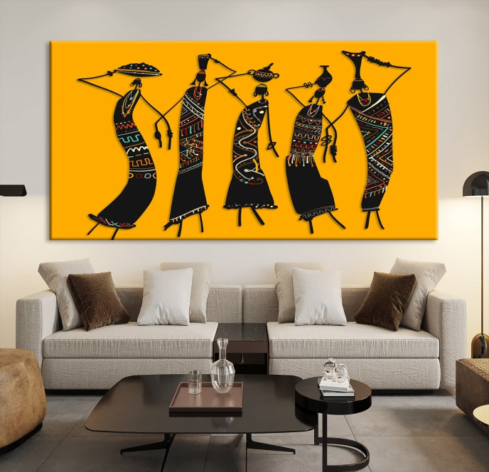 African Women Wall Art Framed Canvas Print