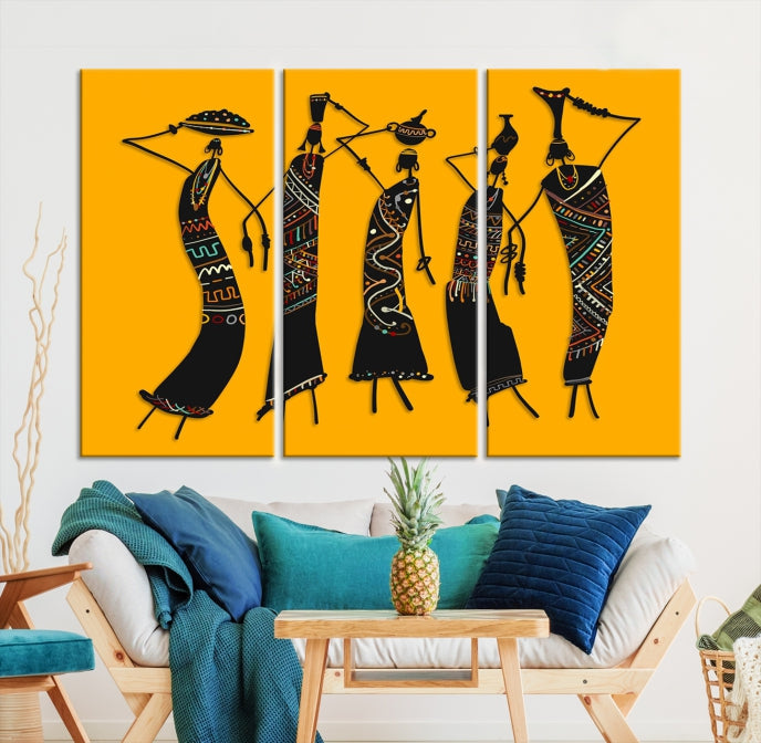 African Women Wall Art Framed Canvas Print