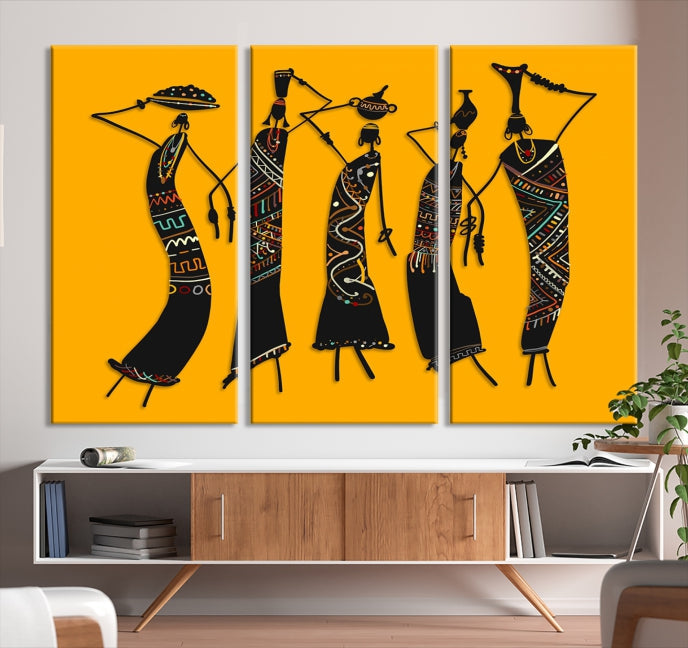 African Women Wall Art Framed Canvas Print