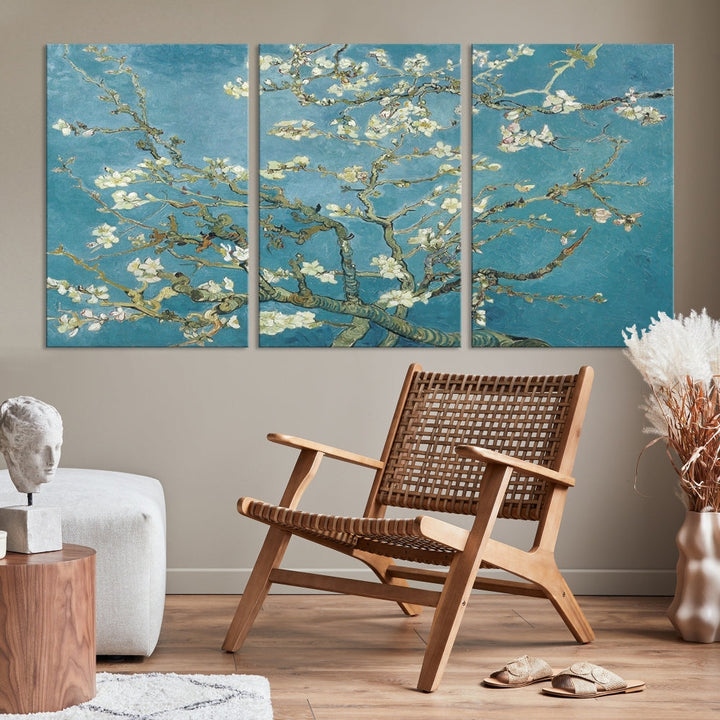 Almond Blossoms by Vincent van Gogh Canvas Print Modern Famous Living Room Guest Room Wall Art