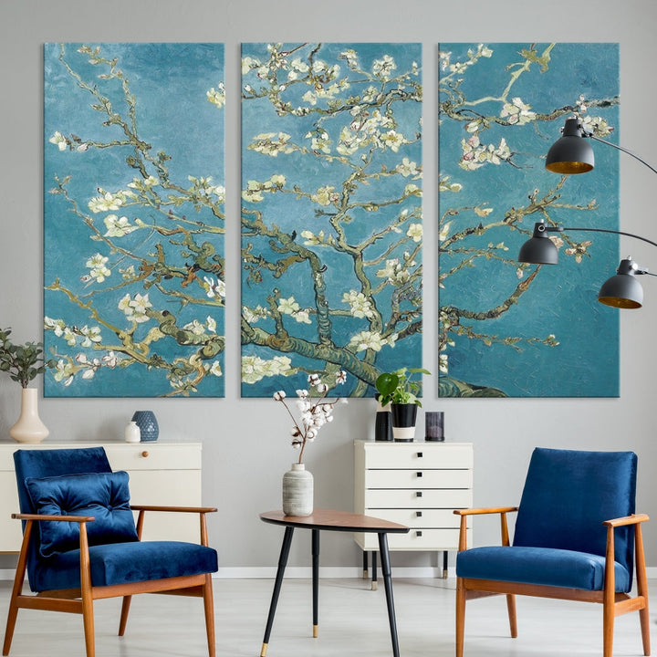 Almond Blossoms by Vincent van Gogh Canvas Print Modern Famous Living Room Guest Room Wall Art