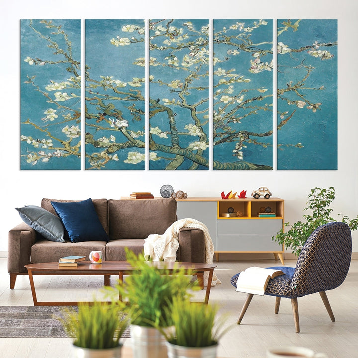 Almond Blossoms by Vincent van Gogh Canvas Print Modern Famous Living Room Guest Room Wall Art