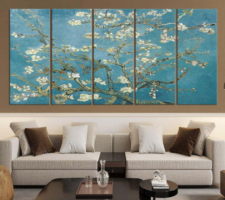 Almond Blossoms by Vincent van Gogh Canvas Print Modern Famous Living Room Guest Room Wall Art